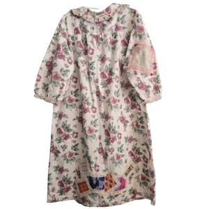 Upcycled Hancrafted On Vintage Smart Time Flannel Floral House Coat Size XL
